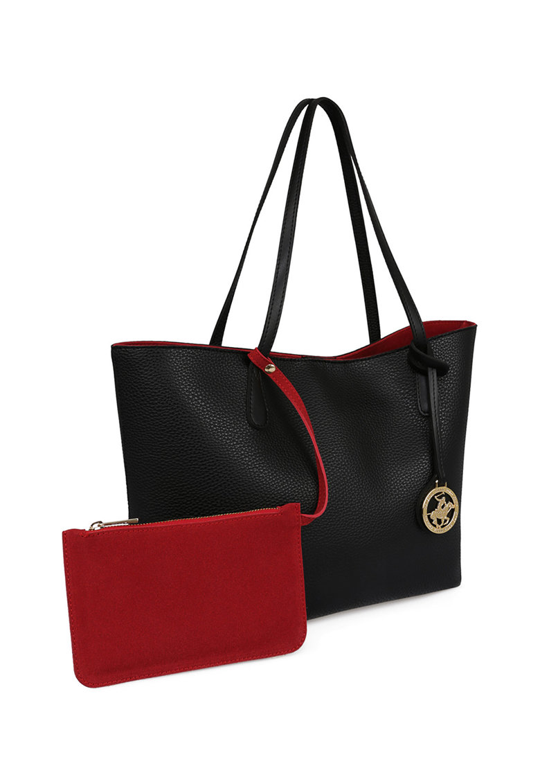 Beverly Hills Polo Club, Geanta shopper de piele ecologica cu etui interior de piele intoarsa, Negru,vandută de eMAG  by reduceriastazi.ro- preț 135 lei&nbsp;!