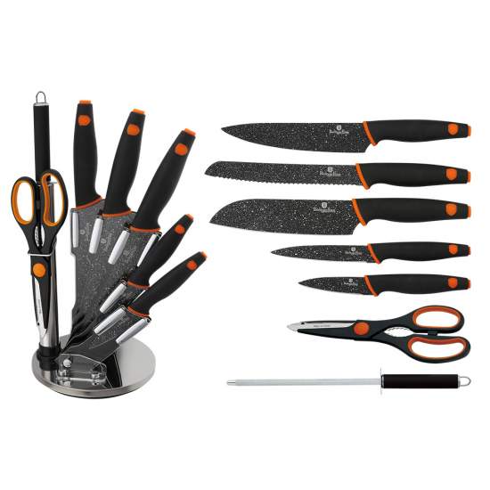 Set de cuțite cu suport, 8 piese ReTaste din oțel inoxidabil, cu înveliș ceramic anti-aderent – 149 lei&nbsp;!