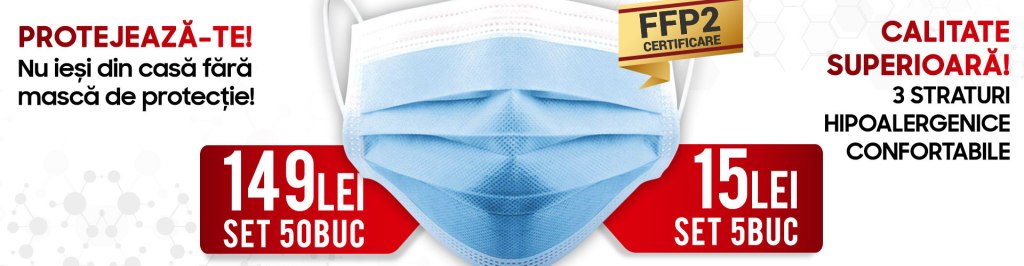 Set 50 bucati Masti chirurgicale faciale din 3 straturi  – reducere 50%&nbsp;!
